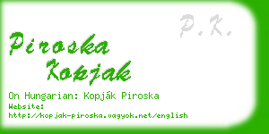 piroska kopjak business card