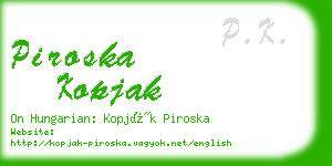 piroska kopjak business card